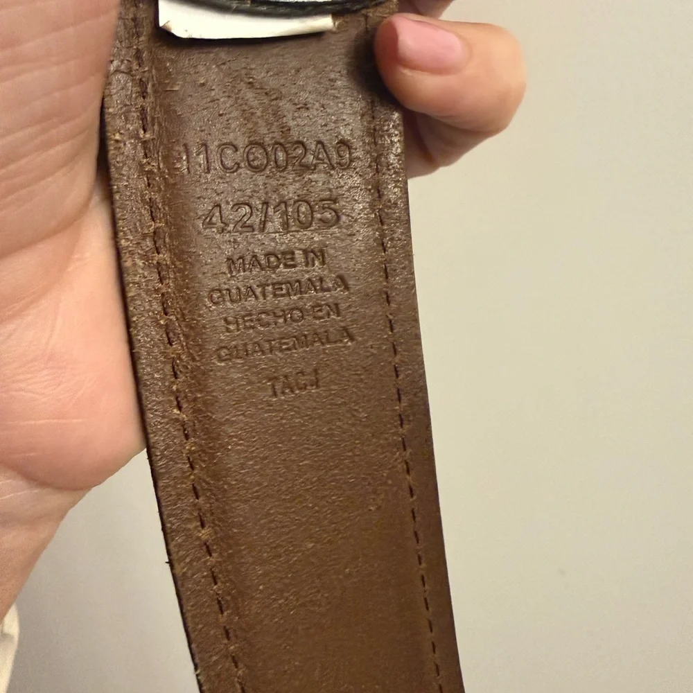 Columbia Sportswear Brown Genuine Leather Belt Men’s Size 42